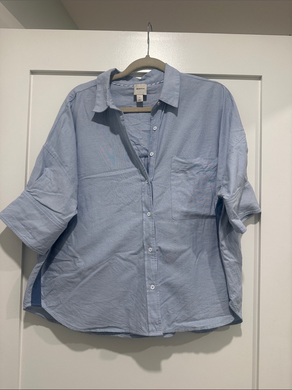 Maeve Relaxed Light Blue Button-Down Shirt